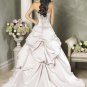 Scoop Neckline Strapless Embroidery Beading Lace-up Custom made Wedding Dress Bridal Gown