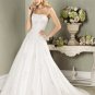 Fashion A-line Strapless Appliques Beading Tuller Custom made Wedding Dress Bridal Gown