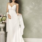 Classics V-neckline Spaghetti Strap Appliques Beading Chiffon Custom made Wedding Dress Bridal Gown