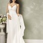 Classics V-neckline Spaghetti Strap Appliques Beading Chiffon Custom made Wedding Dress Bridal Gown
