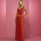 Red V-neckline Floor-length Beaded Bridesmaid Dress/Evening Dress/Home Coming