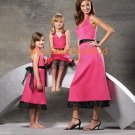 Pink and Black V-neckline Bridesmaid Dress/Evening Dress/Home Coming