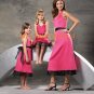 Pink and Black V-neckline Bridesmaid Dress/Evening Dress/Home Coming