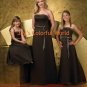 Black Strapless or Spaghetti Strap Custom-made Bridesmaid Dress/Evening Dress/Home Coming