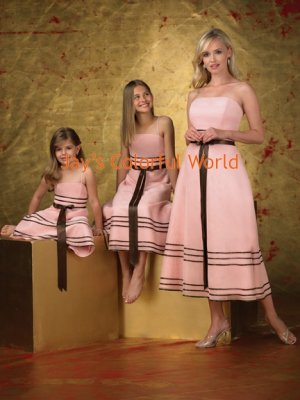 Custom-made Baby Pink Tea-length Bridesmaid Dress/Evening Dress/Home Coming