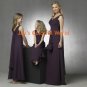 Purple V-neckline Chiffon Bridesmaid Dress/Evening Dress/Home Coming