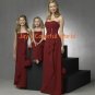 Burgundy Scoop Neckline Bridesmaid Dress/Evening Dress/Home Coming