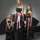 Black Straight Neckline Strapless or Spaghetti Strap Bridesmaid Dress/Evening Dress/Home Coming