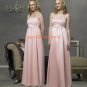 Pink Spaghetti Strap Straight Neckline Satin and Chiffon Bridesmaid Dress/Evening Dress/Home Coming