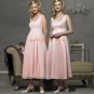Pink T-length Scoop Neckline Cap Sleeve Satin and Chiffon Bridesmaid Dress/Evening Dress/Home Coming