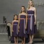T-length Strapless or Spaghetti Strap Satin and Chiffon Bridesmaid Dress/Evening Dress/Home Coming