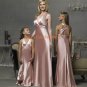 Pink Deep V-neckline Floor-length Custom-made Bridesmaid Dress/Evening Dress/Home Coming