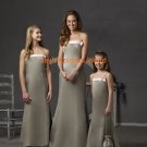 Gray Strapless or Spaghetti Strap Custom-made Bridesmaid Dress/Evening Dress/Home Coming