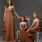 Brown Scoop Neckline Bridesmaid Dress/Evening Dress/Home Coming