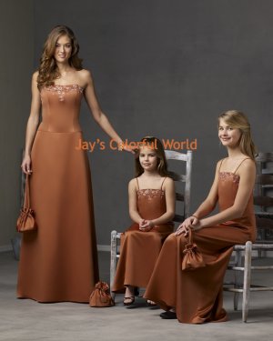 Brown Scoop Neckline Bridesmaid Dress/Evening Dress/Home Coming