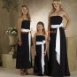 Black and White Straight Neckline Chiffon Bridesmaid Dress/Evening Dress/Home Coming