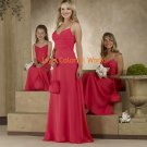 Red Floor-length V-neckline Spaghetti Strap Bridesmaid Dress/Evening Dress/Home Coming