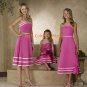 Pink T-length Strapless or Spaghetti Strap Bridesmaid Dress/Evening Dress/Home Coming