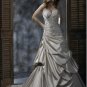 Detachable Halter Appliqued Beaded Taffeta Custom-made Wedding Dress