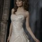 A-line Sweetheart Neckline Strapless Appliqued Beaded Taffeta Custom-made Wedding Dress