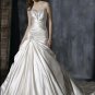 Sweetheart Neckline Strapless Lace-up Appliqued Beaded Taffeta Custom-made Wedding Dress