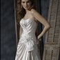 Scoop Neckline Strapless Train Taffeta Custom-made Wedding Dress