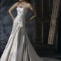 Scoop Neckline Strapless Train Taffeta Custom-made Wedding Dress