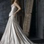 Scoop Neckline Strapless Train Taffeta Custom-made Wedding Dress