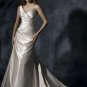V-neckline Lace-up Taffeta Custom-made Wedding Dress
