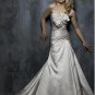Custom-made A-line Lace-up Taffeta Wedding Dress