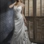 Sheath Spaghetti Strap V-neckline Appliqued Beaded Custom made Wedding Dress