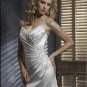 Sheath Spaghetti Strap V-neckline Appliqued Beaded Custom made Wedding Dress