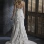 Sheath Spaghetti Strap V-neckline Appliqued Beaded Custom made Wedding Dress