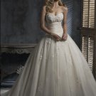 Ball Sweetheart Strapless Appliqued Beaded Tuller Custom made Wedding Dress