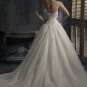 Ball Sweetheart Strapless Appliqued Beaded Tuller Custom made Wedding Dress