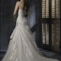 Scoop Neckline Backless Appliqued Beaded Custom made Taffeta Wedding Dress