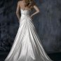 Sheath Scoop Neckline Beaded Lace-up Custom made Taffeta Wedding Dress