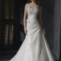 A-line Strapless Appliqued Beaded Custom made Taffeta Wedding Dress