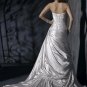 A-line Sweetheart Neckline Strapless Appliqued Taffeta Custom made Wedding Dress