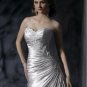 A-line Sweetheart Neckline Strapless Appliqued Taffeta Custom made Wedding Dress