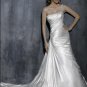 one Shoulder  Appliqued Beaded Taffeta Custom made Wedding Dress