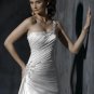 one Shoulder  Appliqued Beaded Taffeta Custom made Wedding Dress
