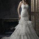 Mermaid Sweetheart Neckline Strapless Beaded Organza Custom made Wedding Dress