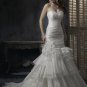 Mermaid Sweetheart Neckline Strapless Beaded Organza Custom made Wedding Dress