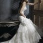 Mermaid Sweetheart Neckline Strapless Beaded Organza Custom made Wedding Dress