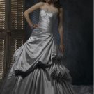Sweetheart Neckline Strapless Lace-up Taffeta Custom made Wedding Dress
