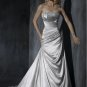 Scoop Neckline Appliqued Beaded Strapless Wedding Dress