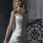Scoop Neckline Appliqued Beaded Strapless Wedding Dress