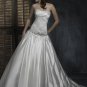 Custom made Ball Scoop Neckline Strapless Beaded Taffeta Wedding Dress