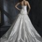 Custom made Ball Scoop Neckline Strapless Beaded Taffeta Wedding Dress